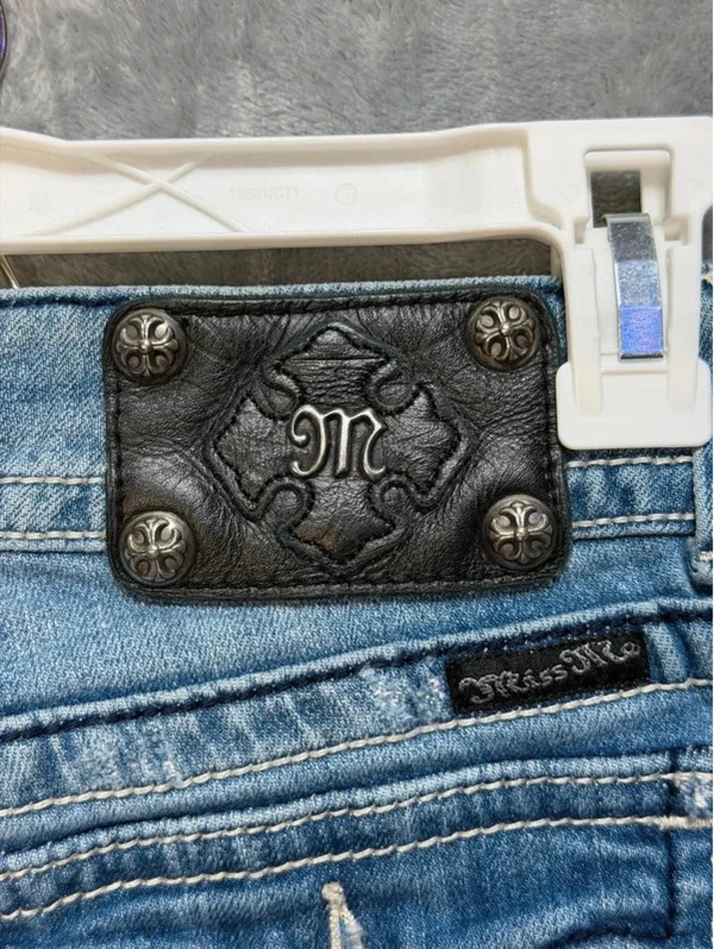 Miss Me Angel Wings Bootcut Jeans Womens Size 30 Distressed Rhinestone JP5082